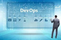 DevOps dashboard showing monitoring, automation, and deployment health