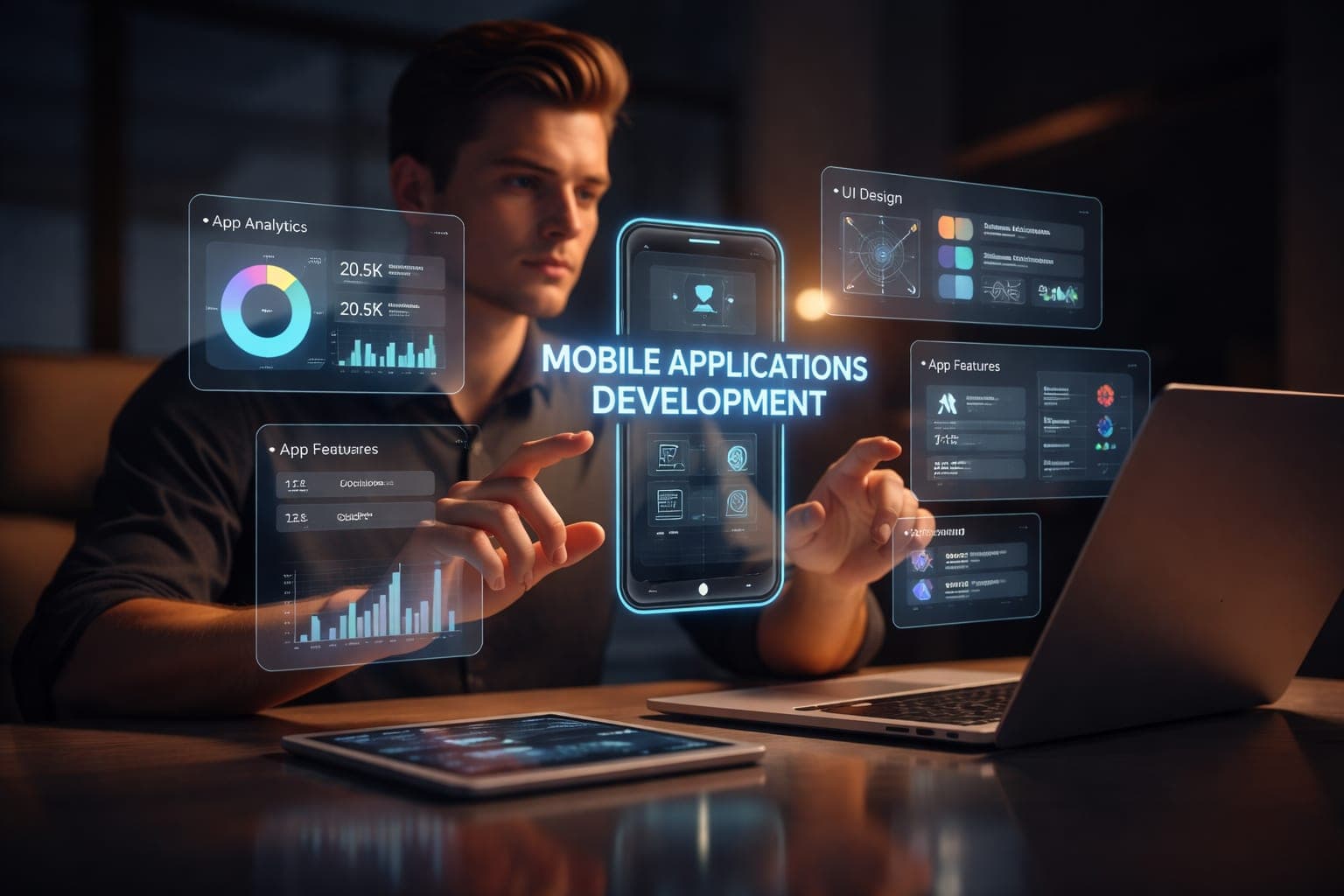 Designer testing a mobile app