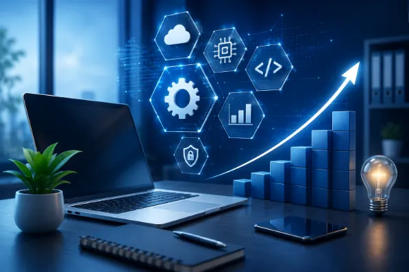Software development team planning a scalable digital product roadmap